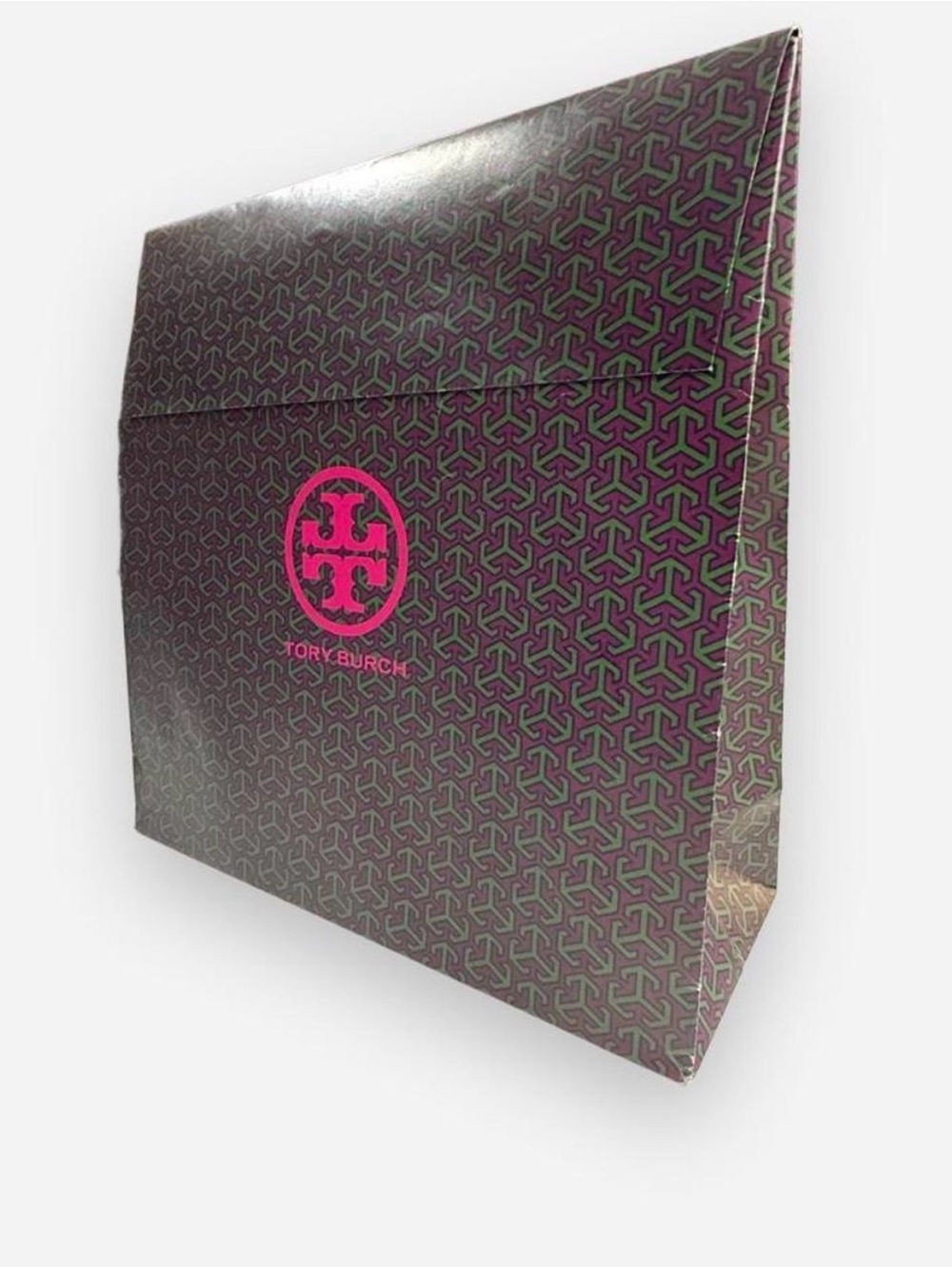 Tory Burch Purple Patterned Tote with Pink Logo